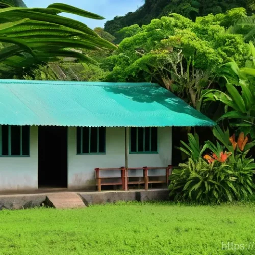Home 5 바누아투의 의료비용 수준 - A picturesque scene in Vanuatu, with emerald ocean waters and lush green vegetation in the backgroun...