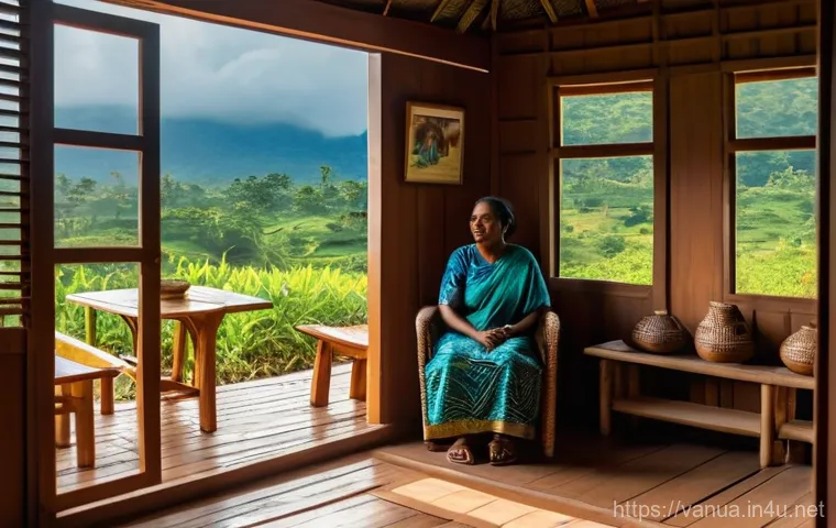 바누아투에서의 생활비 - A bustling and colorful local market scene in Vanuatu. A friendly local vendor, dressed in tradition... 바누아투에서의 생활비 - A bustling and colorful local market scene in Vanuatu. A friendly local vendor, dressed in tradition...